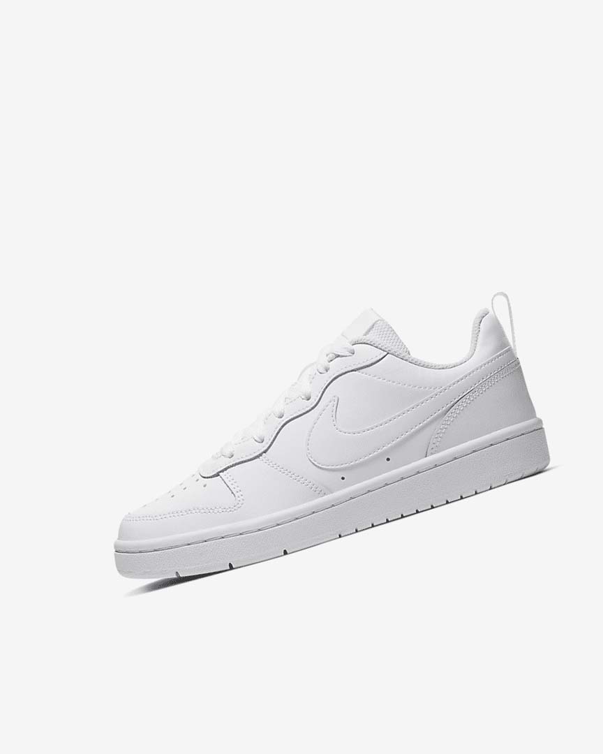 White / White / White Girls\' Nike Court Borough Low 2 Shoes | UK3030