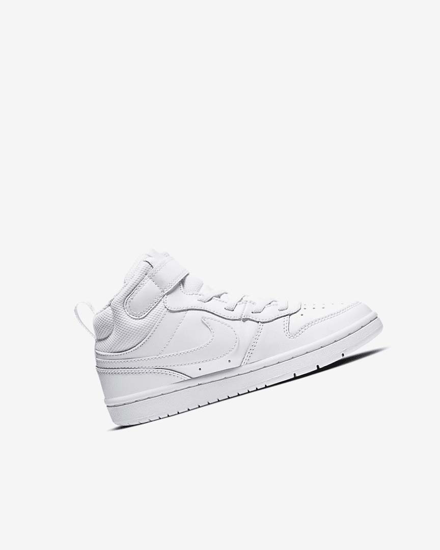 White / White / White Girls' Nike Court Borough Mid 2 Shoes | UK5063