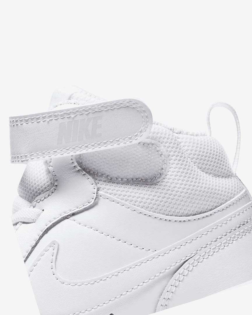 White / White / White Girls' Nike Court Borough Mid 2 Shoes | UK5063