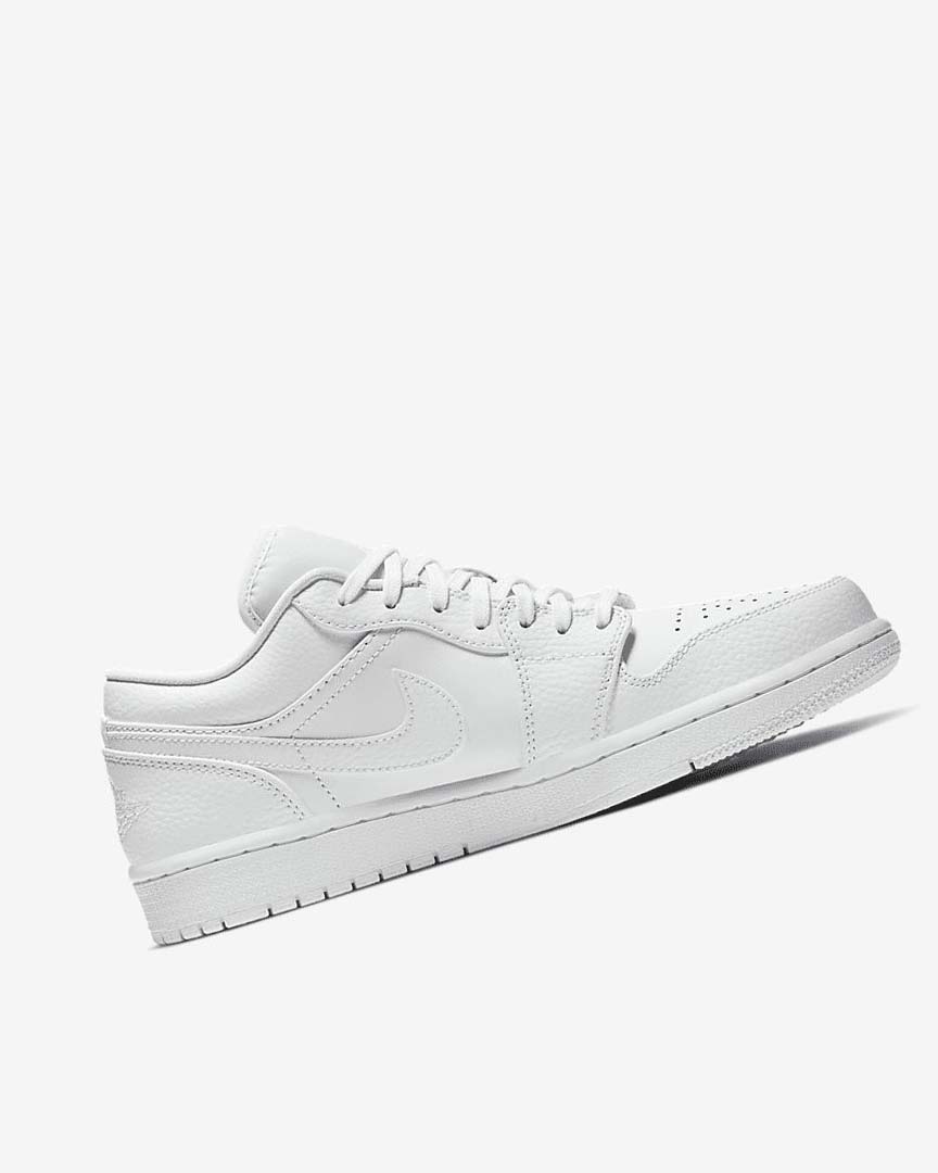 White / White / White Men's Nike Air Jordan 1 Low Sneakers | UK5256