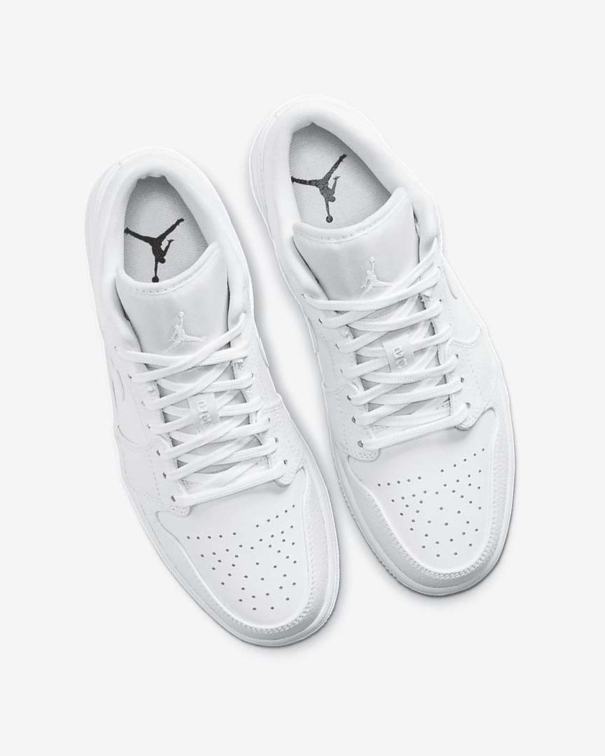 White / White / White Men's Nike Air Jordan 1 Low Sneakers | UK5256