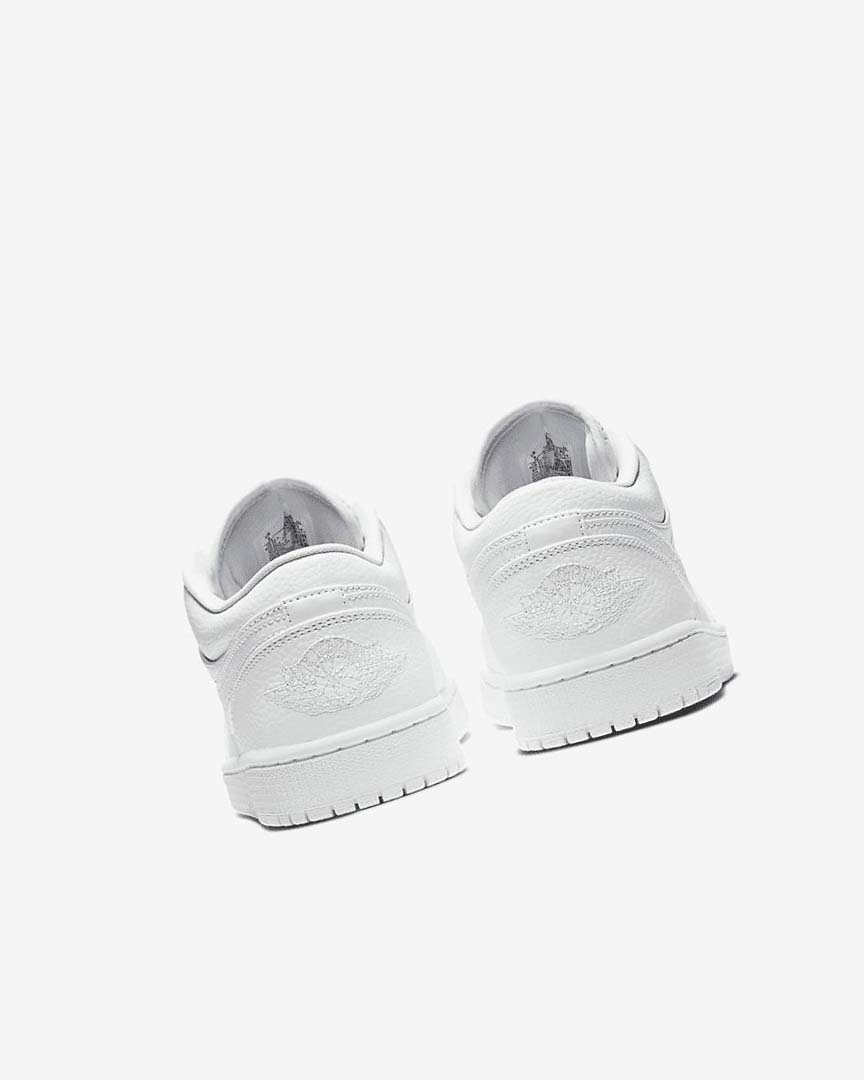 White / White / White Men's Nike Air Jordan 1 Low Sneakers | UK5256