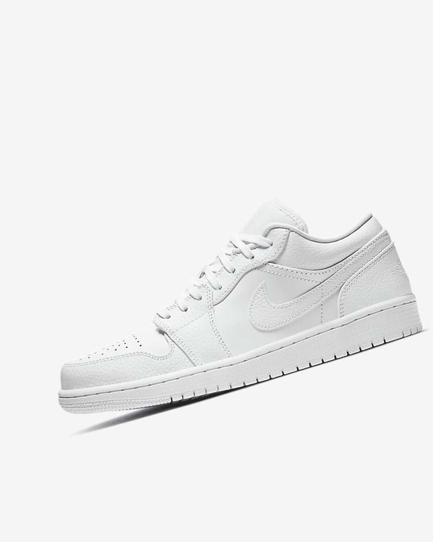 White / White / White Men\'s Nike Air Jordan 1 Low Sneakers | UK5256