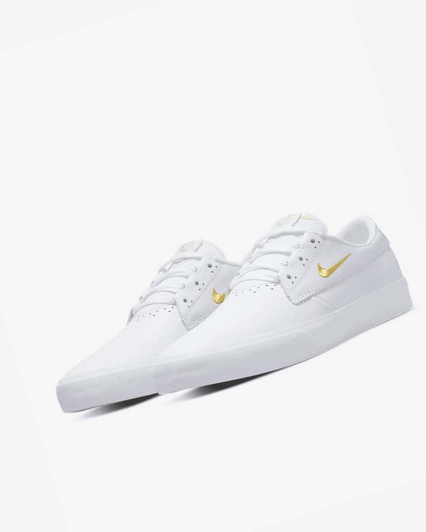 White / White / White / Metal Gold Men's Nike SB Shane PRM Skate Shoes | UK4550