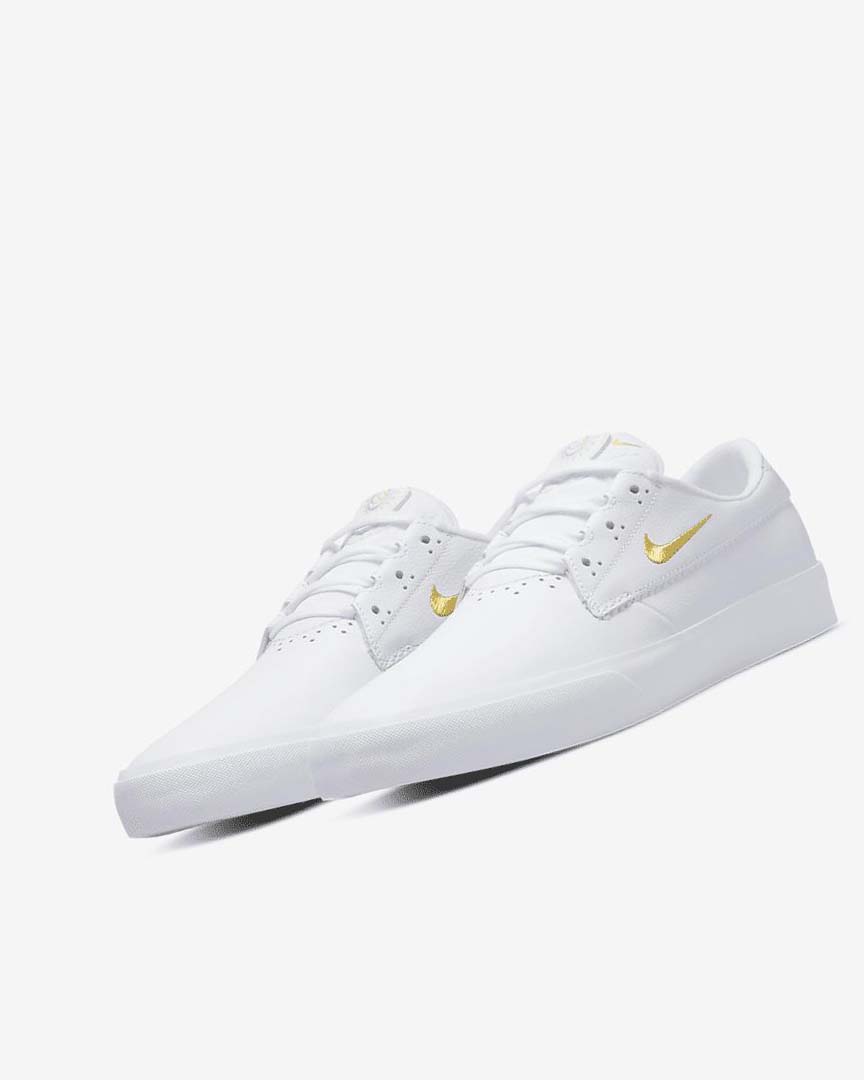 White / White / White / Metal Gold Women's Nike SB Shane PRM Skate Shoes | UK4694