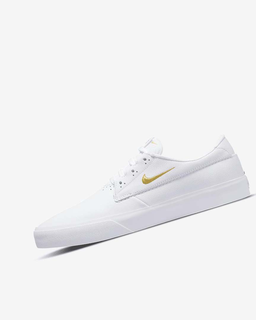 White / White / White / Metal Gold Women\'s Nike SB Shane PRM Skate Shoes | UK4694