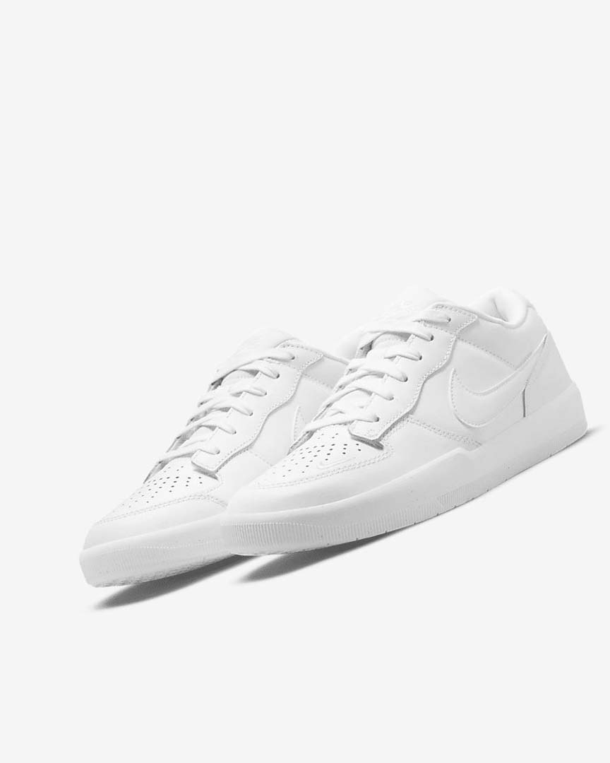 White / White / White / White Women's Nike SB Force 58 Premium Skate Shoes | UK2764