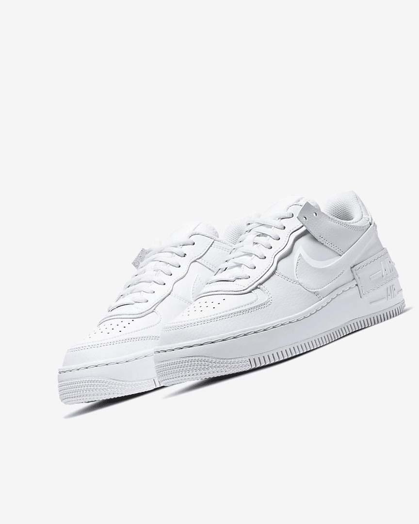 White / White / White Women's Nike Air Force 1 Shadow Sneakers | UK2548