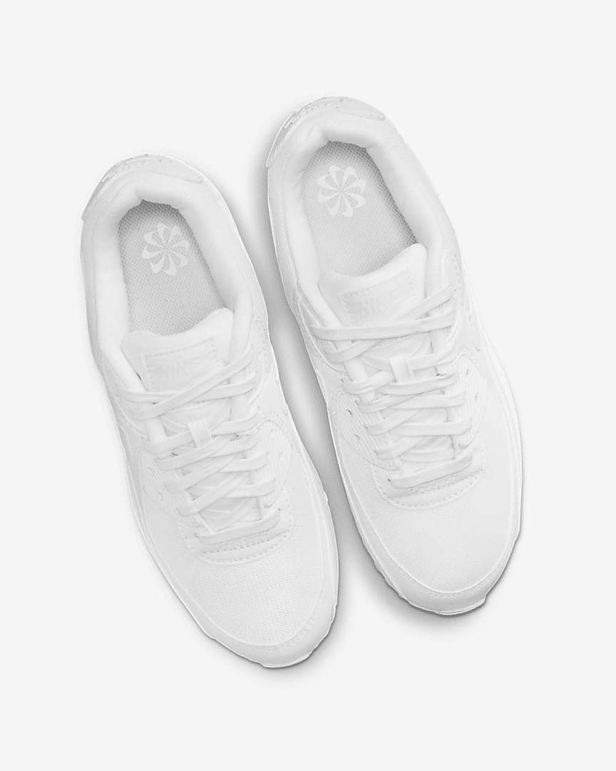 White / White / White Women's Nike Air Max 90 Casual Shoes | UK5587