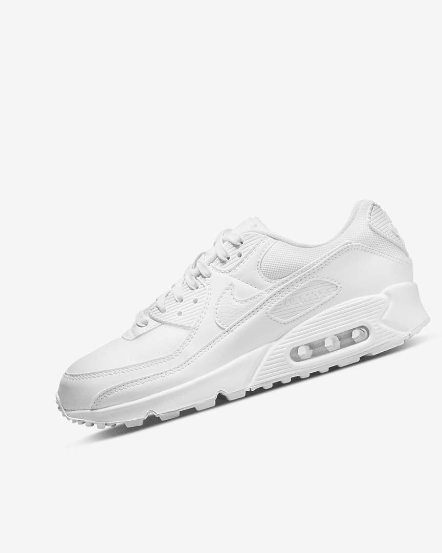 White / White / White Women\'s Nike Air Max 90 Casual Shoes | UK5587