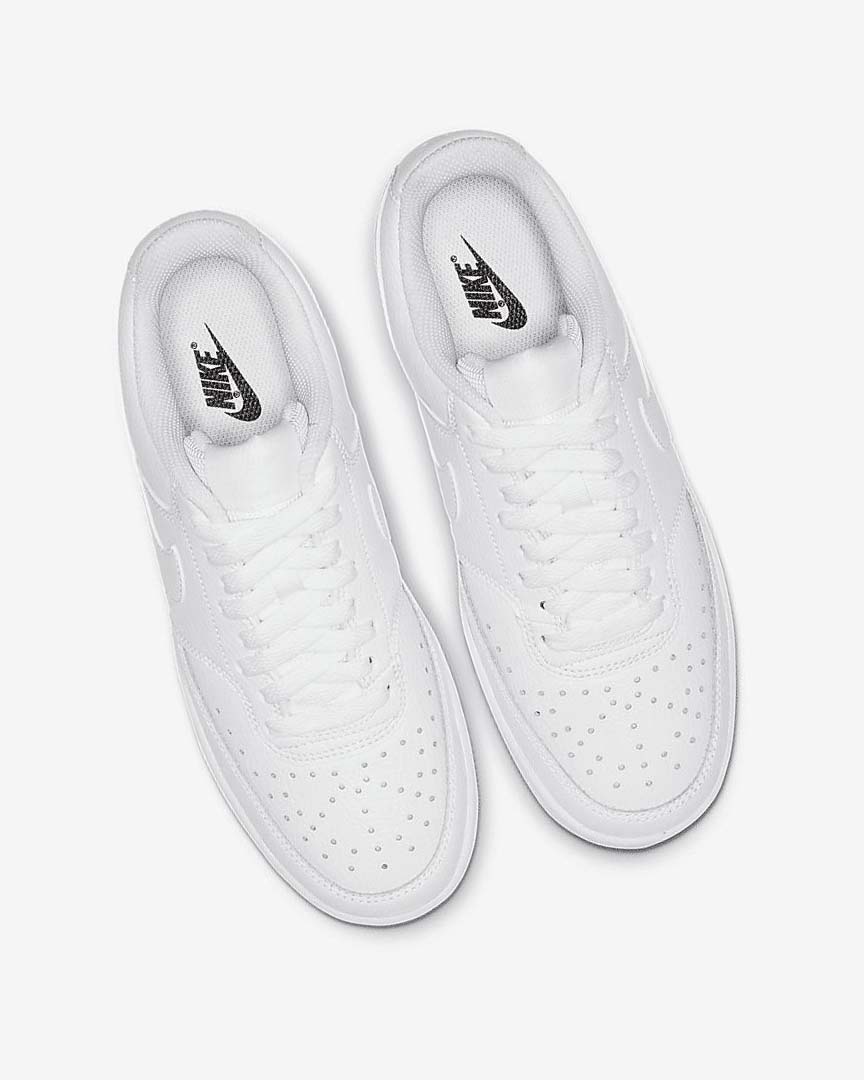 White / White / White Women's Nike Court Vision Low Sneakers | UK2555