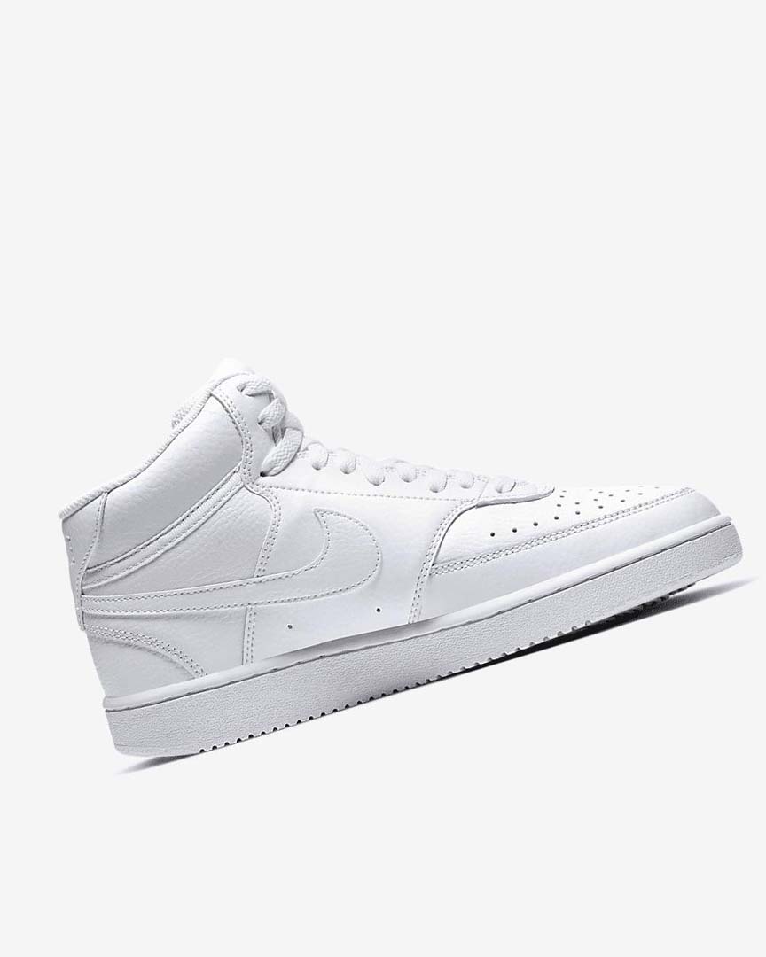 White / White / White Women's Nike Court Vision Mid Sneakers | UK5591