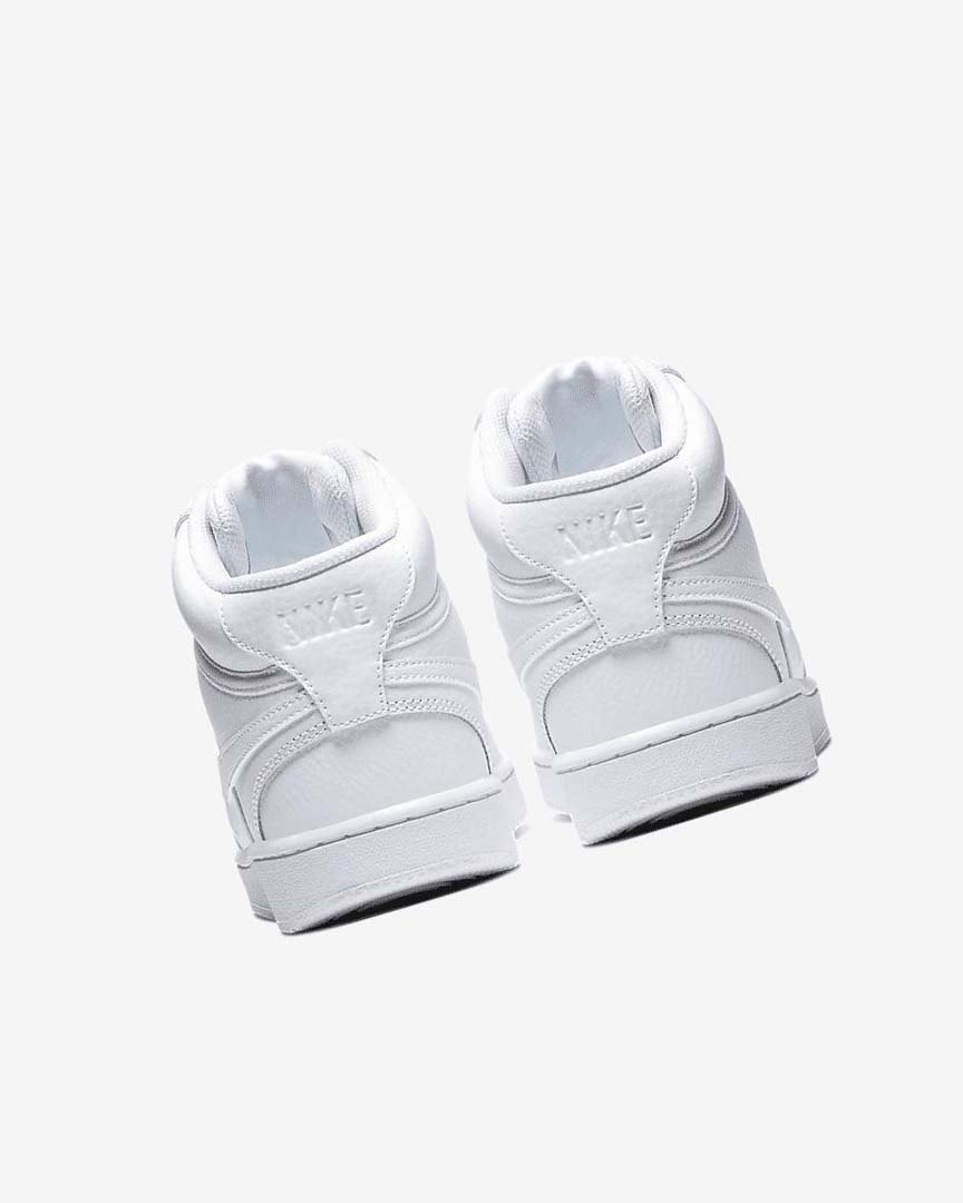 White / White / White Women's Nike Court Vision Mid Sneakers | UK5591