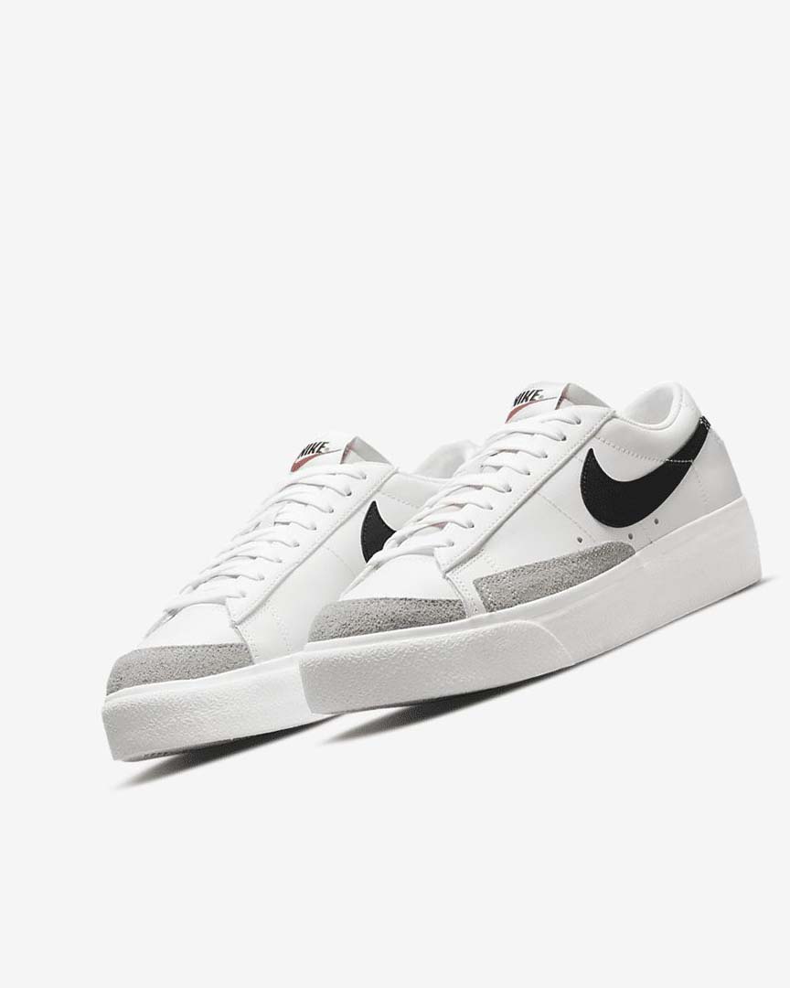 White Women's Nike Blazer Low Platform Sneakers | UK2760