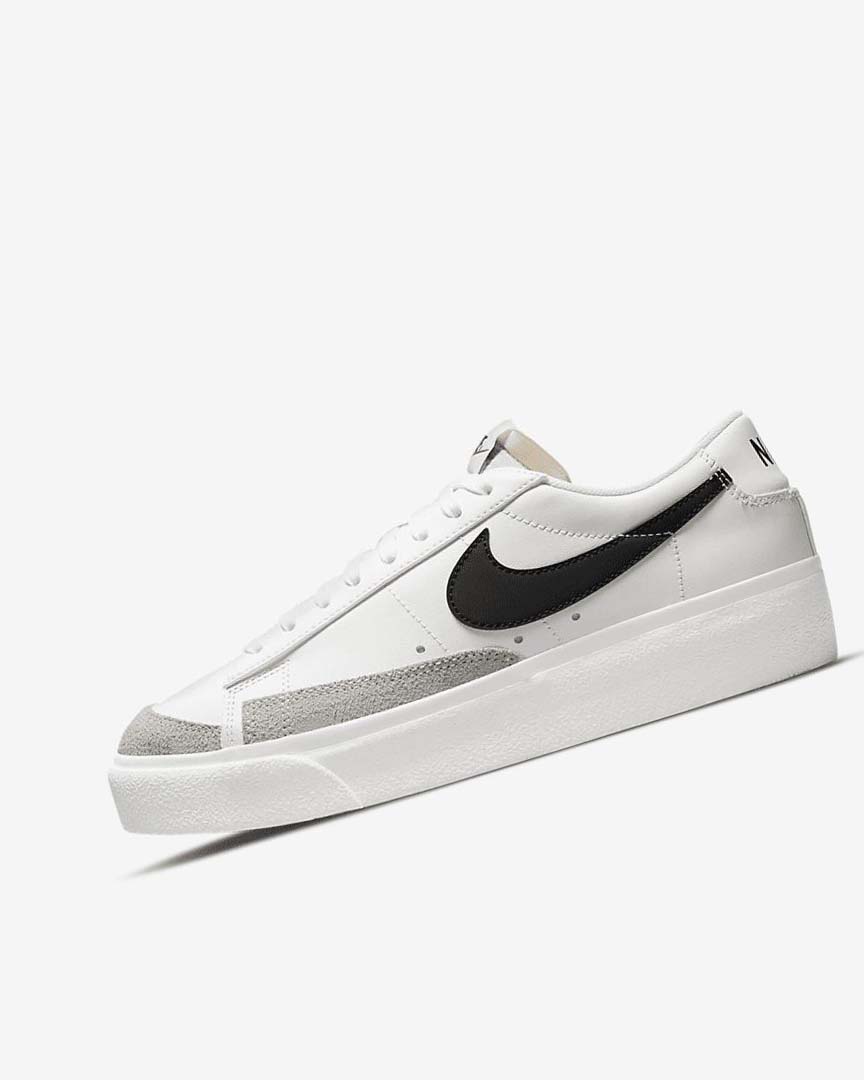 White Women\'s Nike Blazer Low Platform Sneakers | UK2760