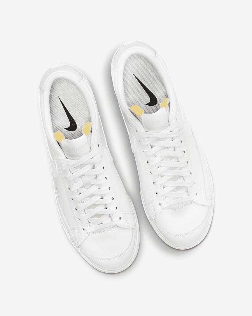 White Women's Nike Blazer Low Platform Sneakers | UK5471