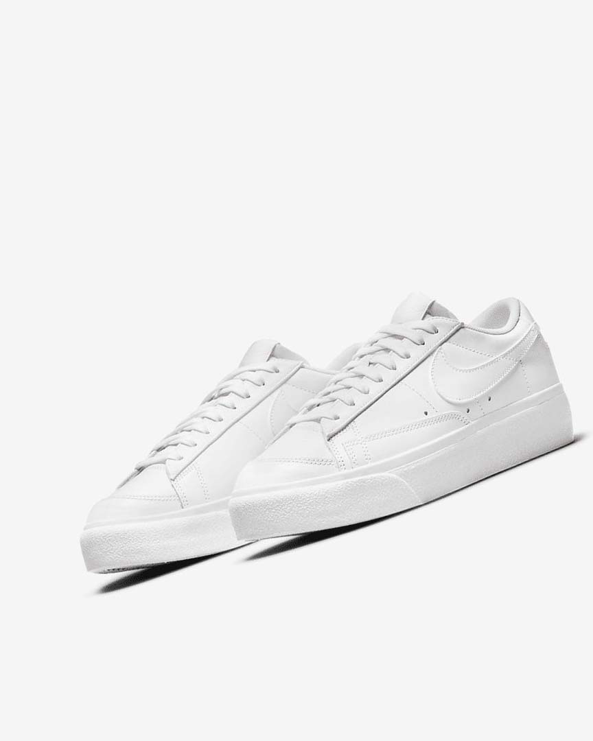 White Women's Nike Blazer Low Platform Sneakers | UK5471