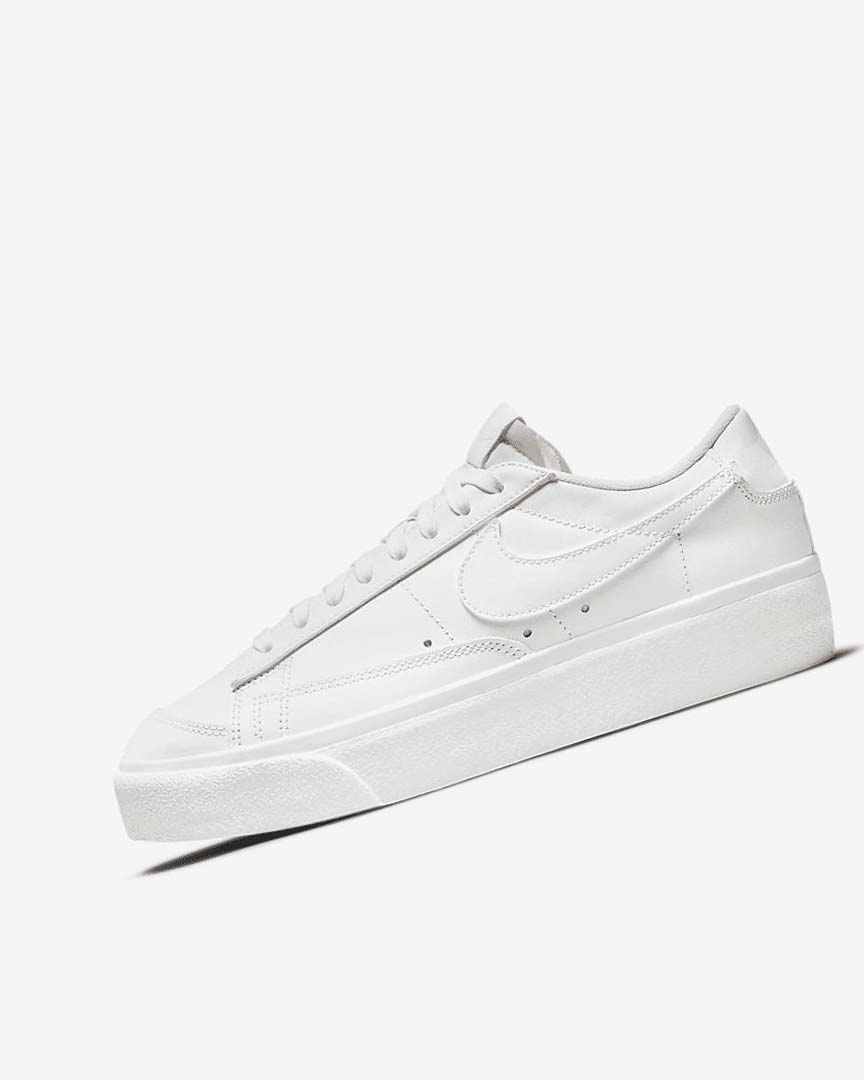 White Women\'s Nike Blazer Low Platform Sneakers | UK5471