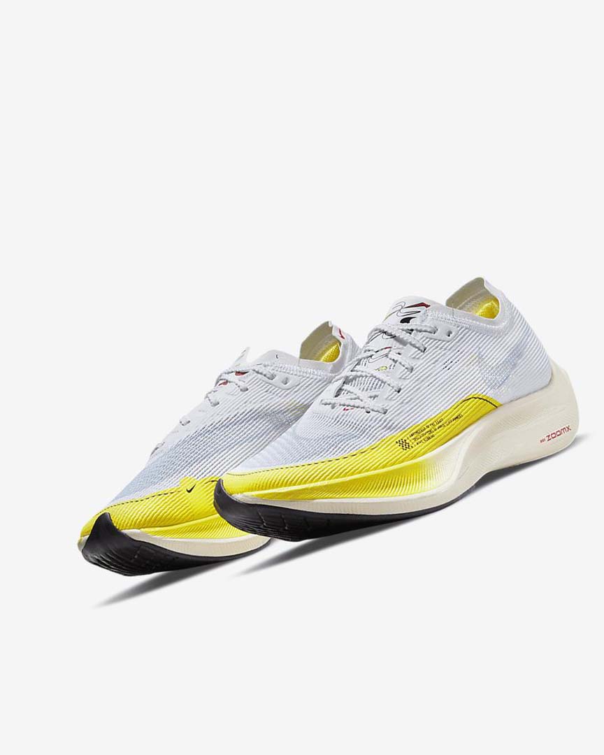 White / Yellow / Blue Women's Nike ZoomX Vaporfly Next% 2 Running Shoes | UK2887