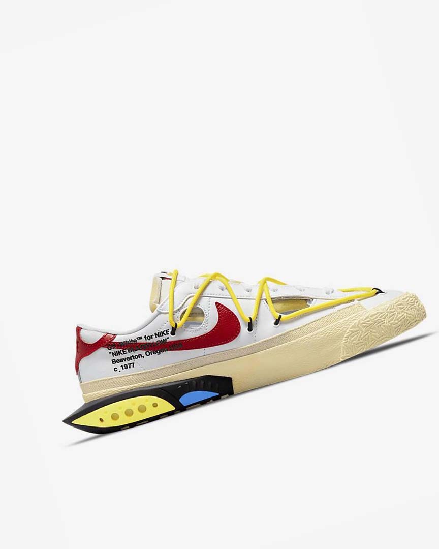 White / Yellow / Khaki / Red Men's Nike Blazer Low '77 x Off-White™ Sneakers | UK2301