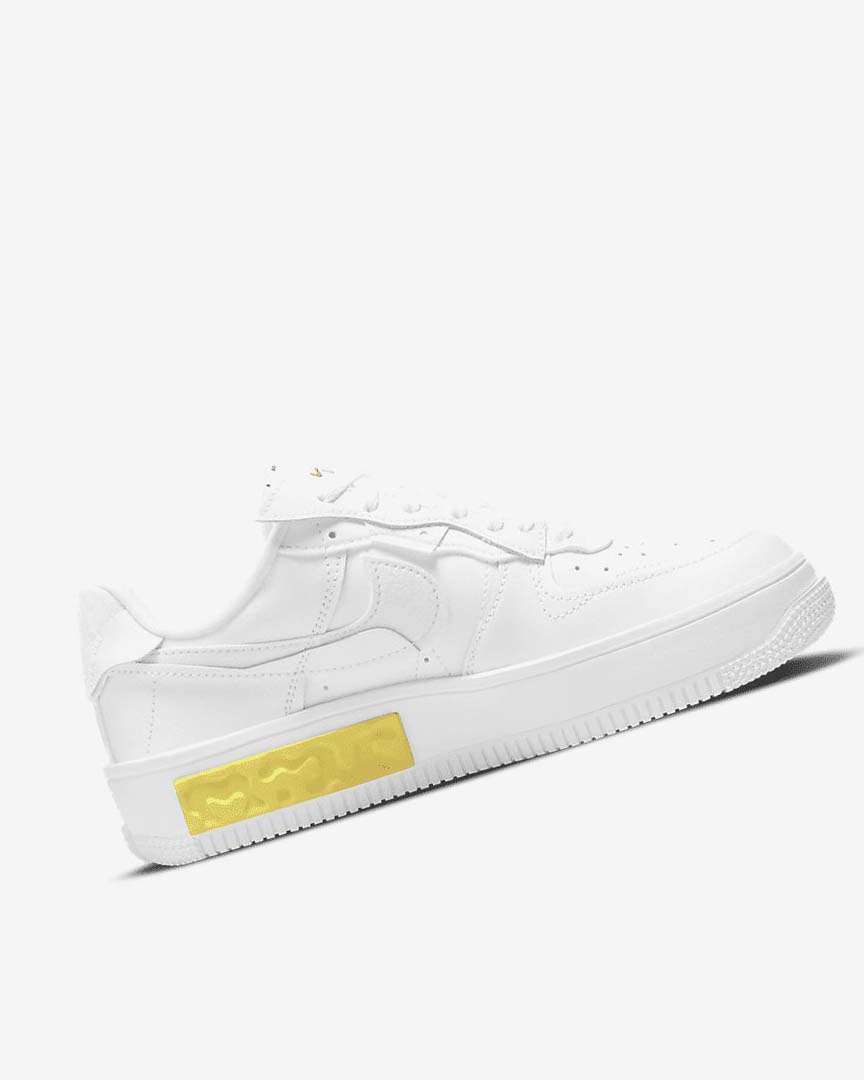 White / Yellow / White Women's Nike Air Force 1 Fontanka Sneakers | UK4693