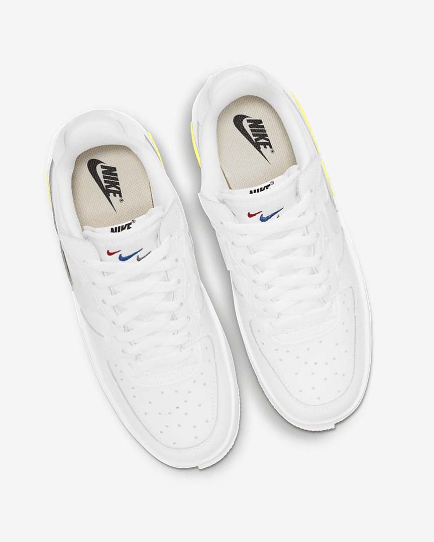 White / Yellow / White Women's Nike Air Force 1 Fontanka Sneakers | UK4693