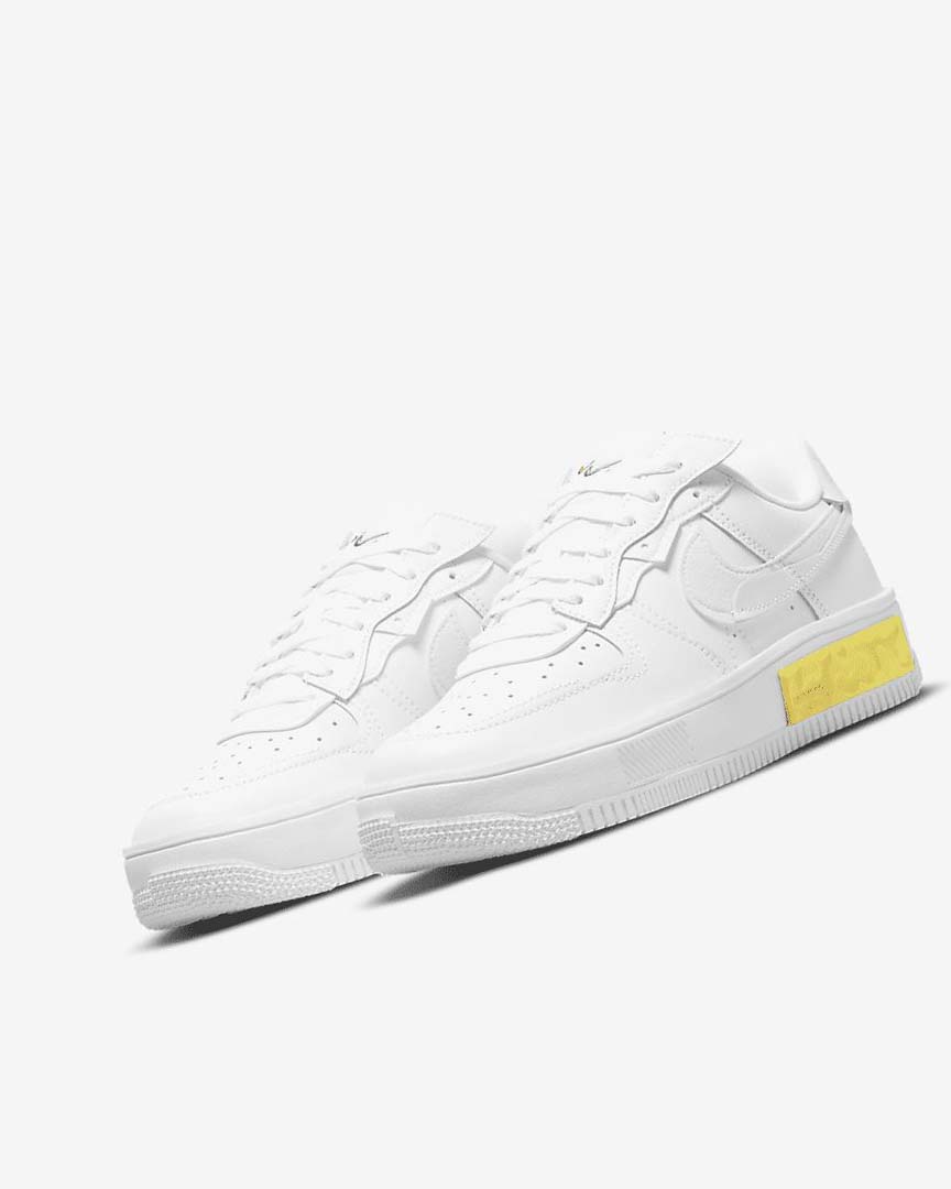 White / Yellow / White Women's Nike Air Force 1 Fontanka Sneakers | UK4693