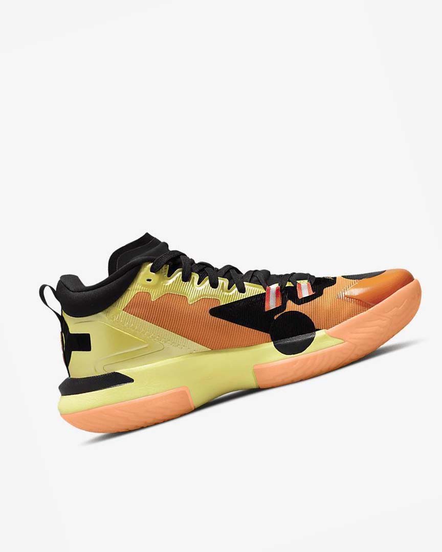 Yellow / Black / Orange Men's Nike Zion 1 SP Basketball Shoes | UK2499