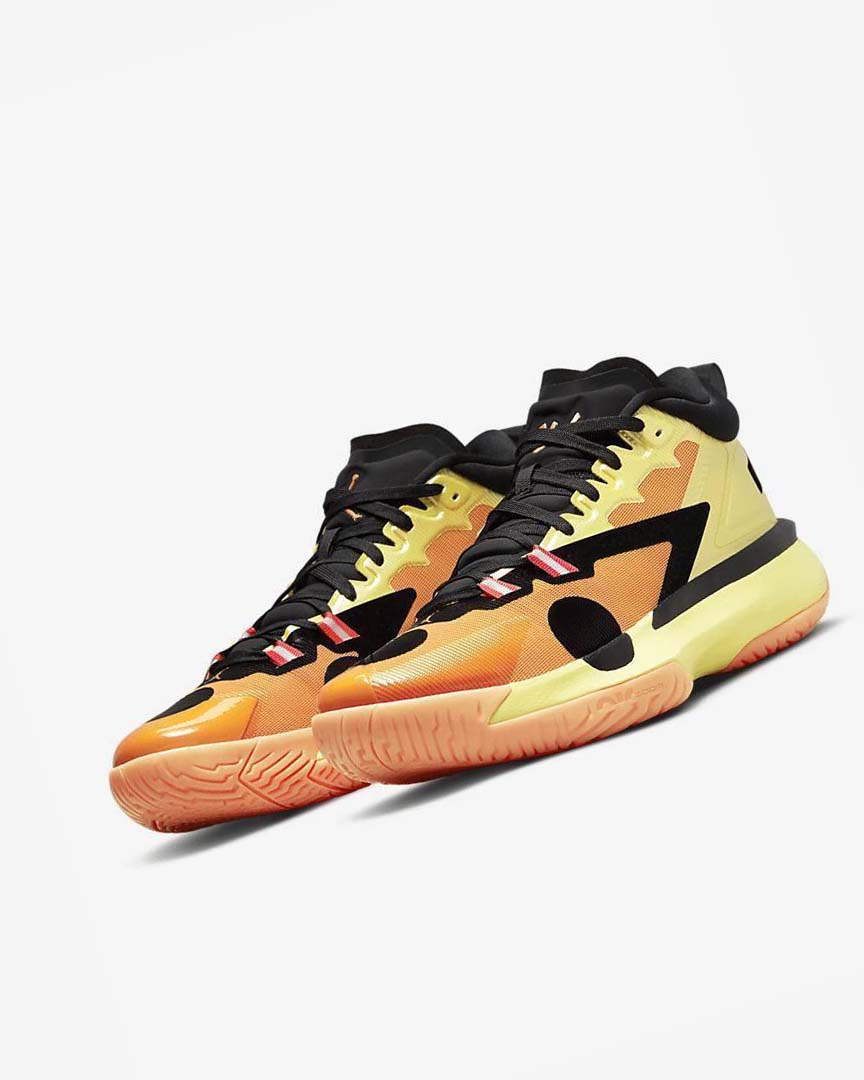 Yellow / Black / Orange Men's Nike Zion 1 SP Basketball Shoes | UK2499