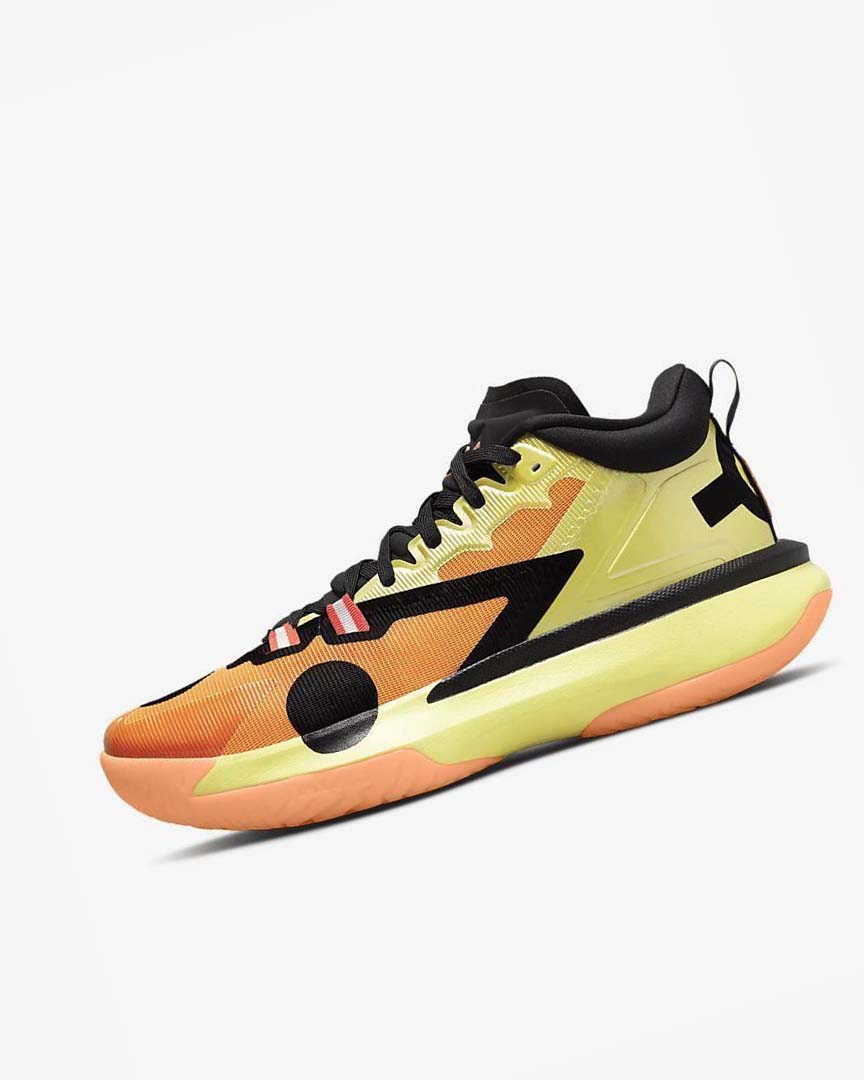 Yellow / Black / Orange Men\'s Nike Zion 1 SP Basketball Shoes | UK2499